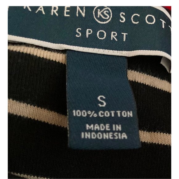 NWOT Karen Scott Black and Tan Dress - Picture 2 of 3